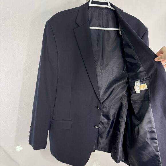 MICHAEL MICHAEL KORS Men's Sport Coat Blazer Two-Button Navy Wool Blend Size 46 - Picture 2 of 8